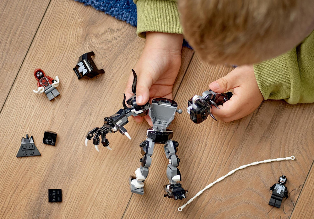 LEGO 76276 Marvel Mechaniczna zbroja Venoma vs. Miles Morales zabawa edukacja rozwój wyposażenie kreatywność