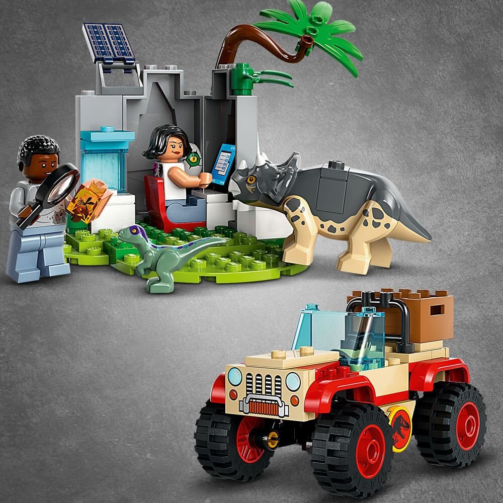 LEGO 76963 Jurassic World Centrum ratunkowe dla małych dinozaurów klocki elementy zabawa łączenie figurki akcesoria figurka zestaw