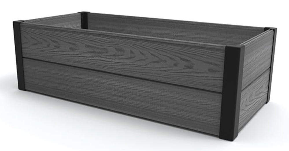 Obrzeże ogrodowe KETER 249296 Szary obrzeże na białym tle modułowa konstrukcja trwałość elastyczność aranżacyjna elegancki design piękne funkcjonalne przestrzenie zielone pojemność 150 litrów