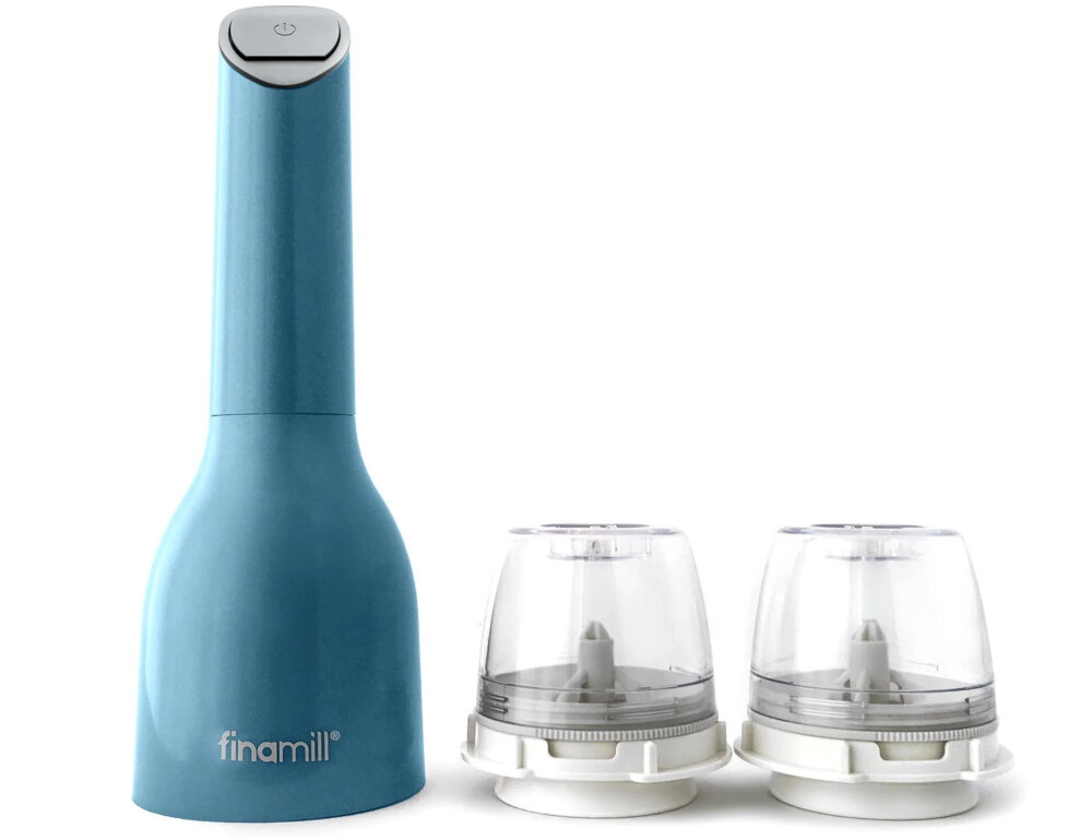 Młynek do przypraw FINAMILL Battery Niebieski zestaw akcesoria komplet wyposazenie