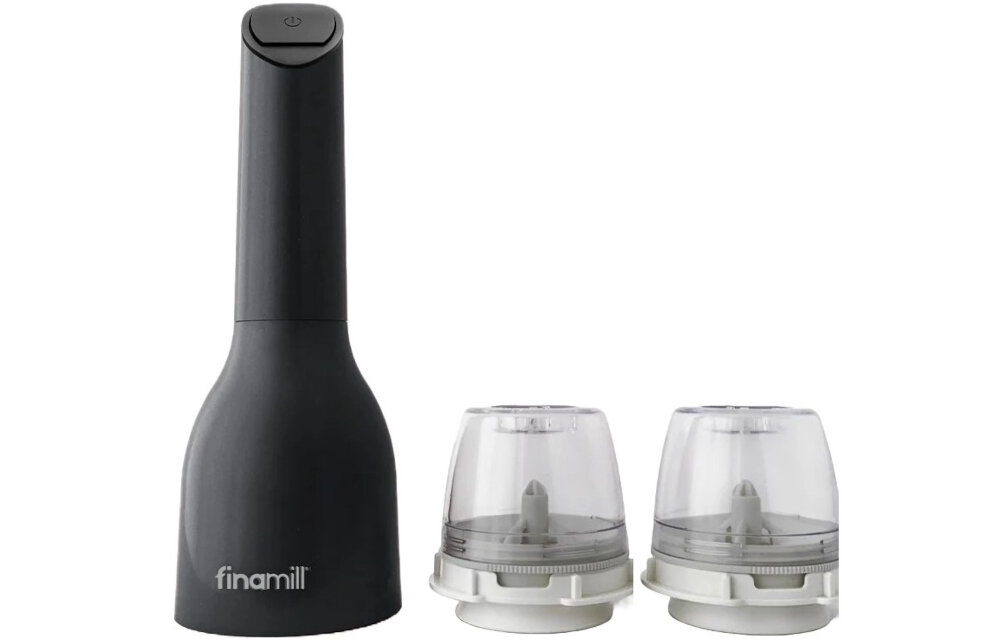 Młynek do przypraw FINAMILL Battery Czarny zestaw akcesoria komplet wyposazenie
