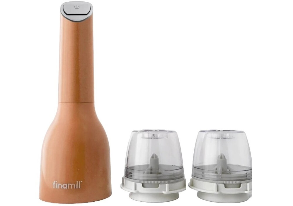 Młynek do przypraw FINAMILL Battery Pomarańczowy zestaw akcesoria komplet wyposazenie