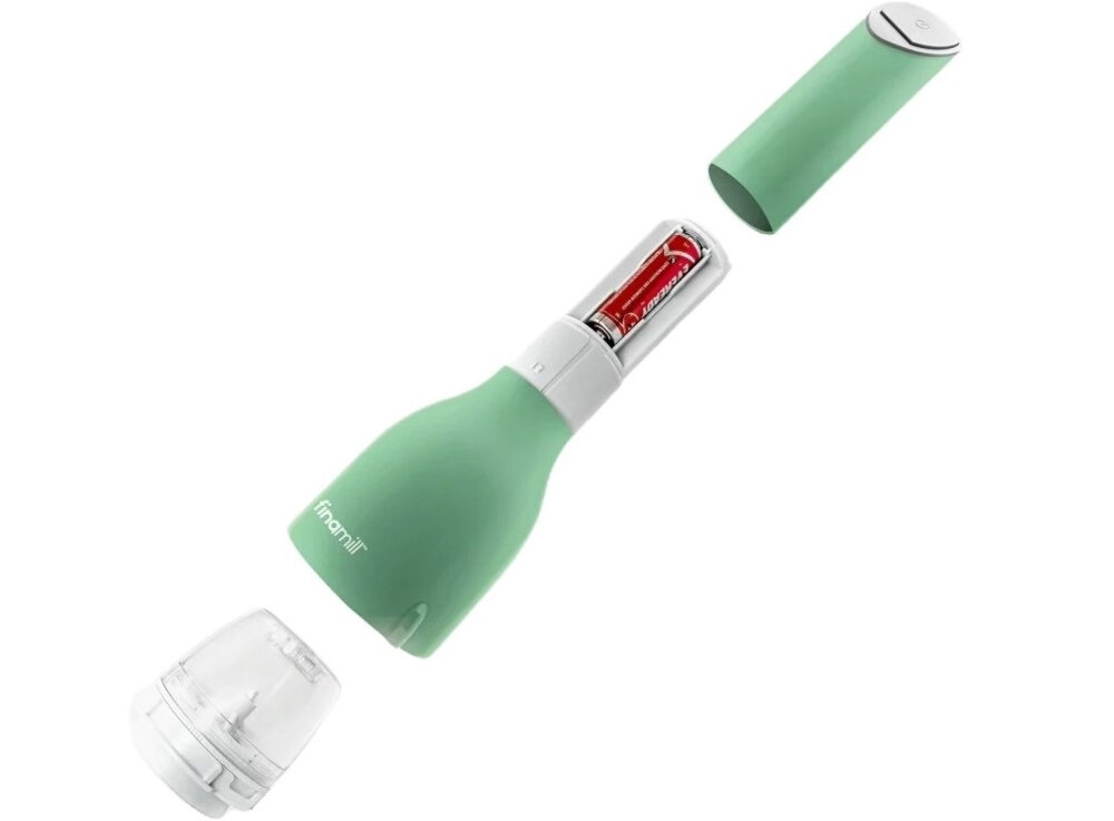 Młynek do przypraw FINAMILL Battery Zielony lekki kompaktowy waga 240 gram Wymiary