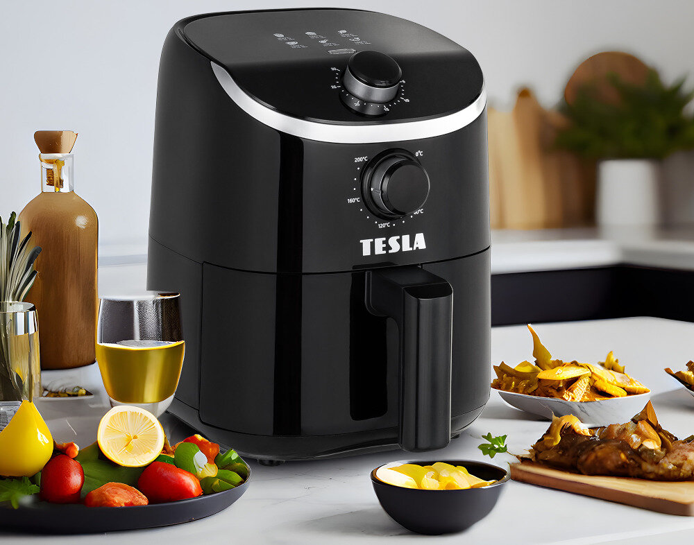 Frytkownica beztłuszczowa TESLA AirCook Q20 Czarno-srebrny Air Fryer funkcje ustawienia indywidualnosc