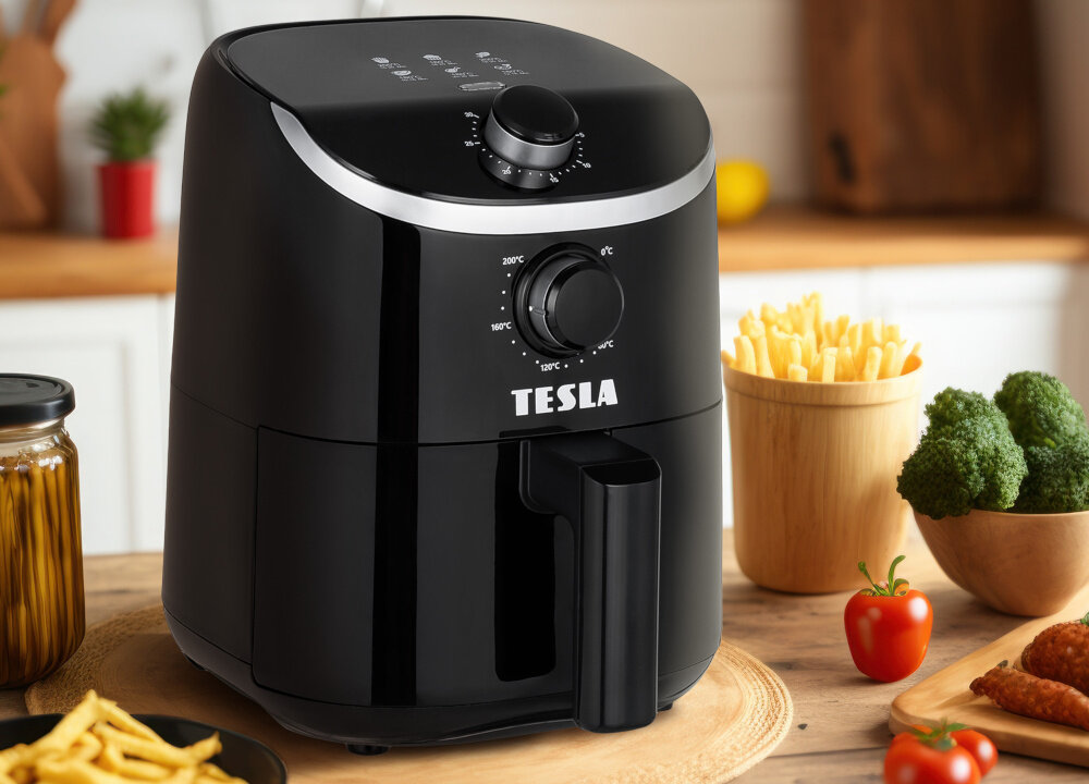Frytkownica beztłuszczowa TESLA AirCook Q20 Czarno-srebrny Air Fryer kosze podgrzewanie
