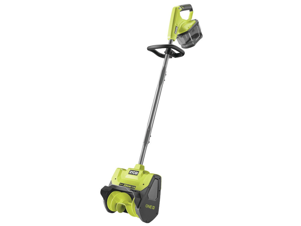 Odśnieżarka akumulatorowa RYOBI RY18ST25A-140 odśnieżarka na białym tle do usuwania śniegu z przydomowych nawierzchni ogranicza ryzyko poślizgnięcia się i upadków na oblodzonej powierzchni użytkownik może swobodnie poruszać się wokół domu komfort codziennego funkcjonowania większe poczucie bezpieczeństwa