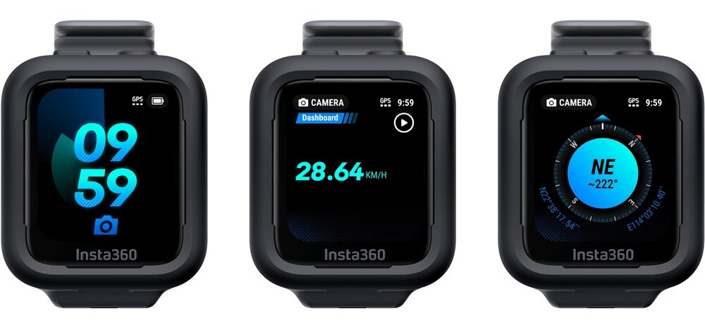 Insta360 GPS Preview Remote wyświetlacz funkcje na ekranie