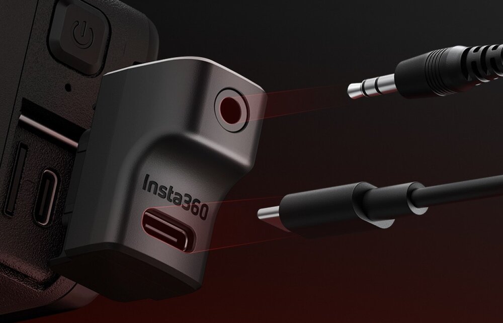 Insta360 Ace Ace Pro Mic Adapter jakość dźwięku złącza podłączanie wtyczek