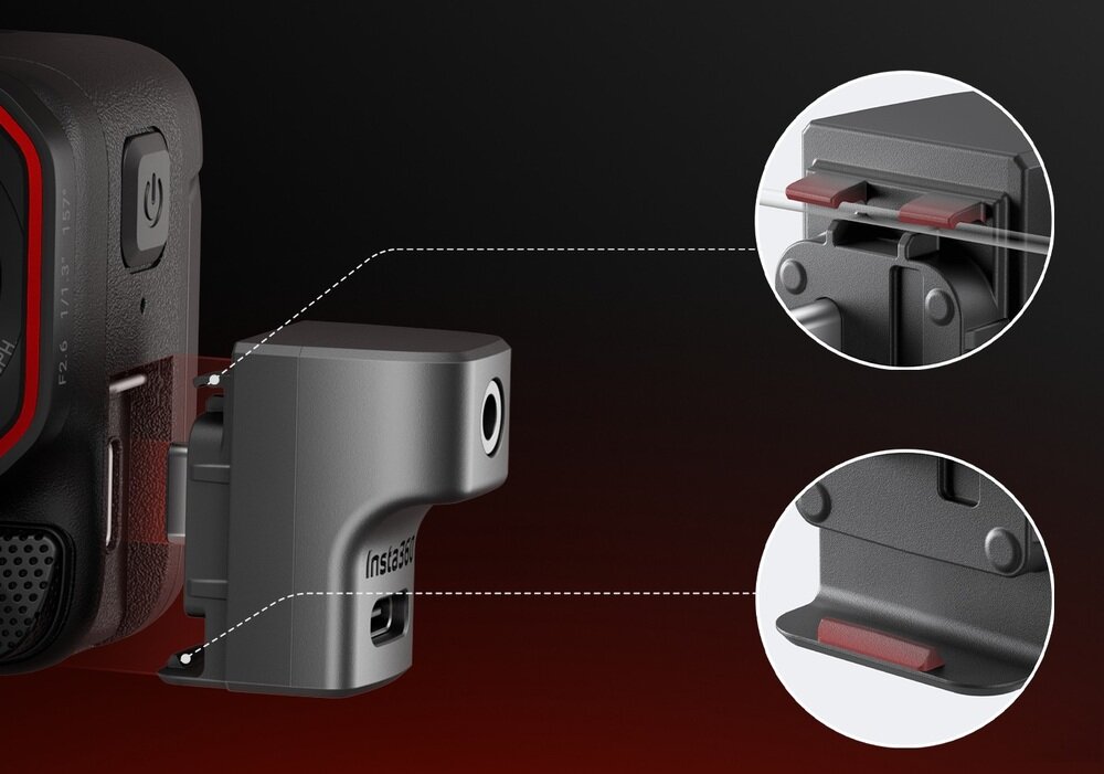 Insta360 Ace Ace Pro Mic Adapter podłączenie do kamery