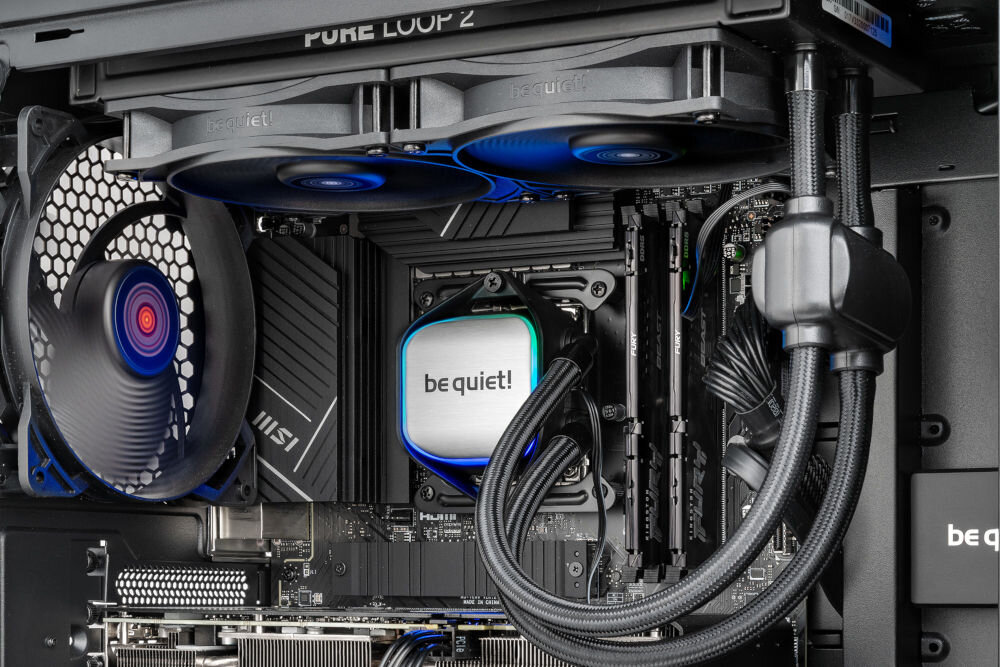 Komputer MAD DOG GeForce RTX4070 CS2 Reflex Edition BQ500-I04DB i5-14600KF 32GB RAM 2TB SSD chłodzenie CPU wentylator ciepłowody temperatura obciążenie