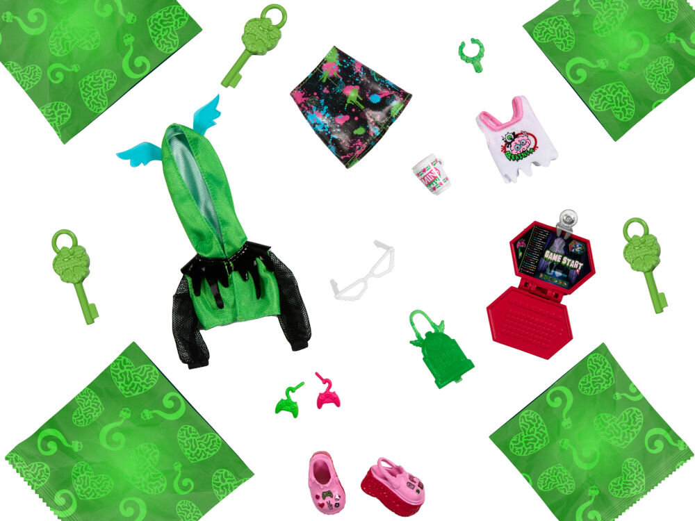 Lalka MONSTER HIGH stRaszysekrety Ghoulia Yelps Seria 3 HNF81 zwierzątko strój