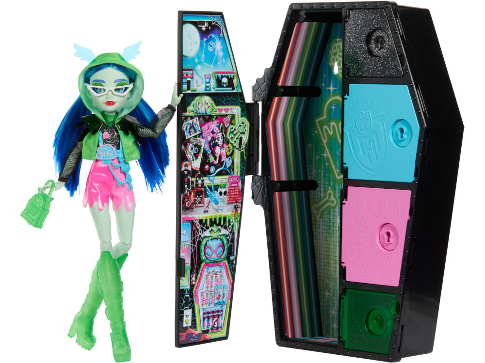 Lalka MONSTER HIGH stRaszysekrety Ghoulia Yelps Seria 3 HNF81 elementy zestaw