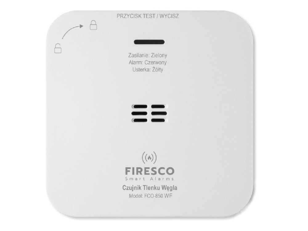 FIRESCO FCO-850 WF od -10°C do +40°C wilgotności do 95% RH Obudowa płaskich powierzchniach