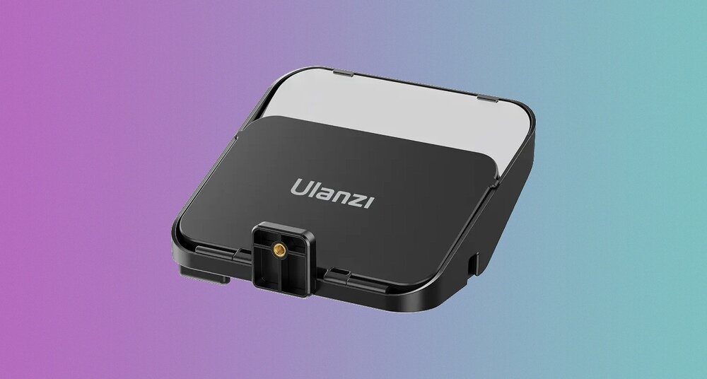 Teleprompter Ulanzi RT02 widoczne mocowanie statywowe