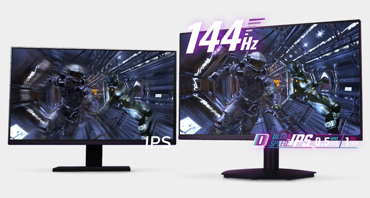 Monitor COOLER MASTER GM238-FFS 23.8 1920x1080px IPS 144Hz 0.5 ms ultrawysoka częstotliwość odświeżania 144 Hz czas reakcji 0.5 ms