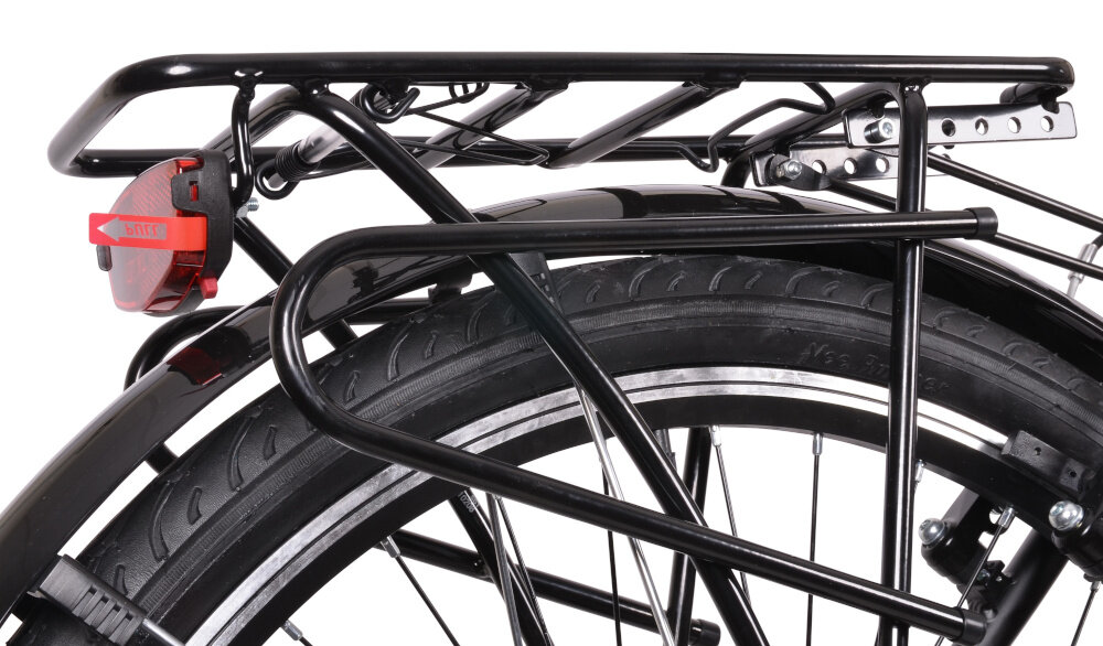 Rower trekkingowy INDIANA X-Road 1.0 D19 26 cali damski Czarno-zielony bagaznik skladana stopka zamontowana w centralnym punkcie ciezkosci