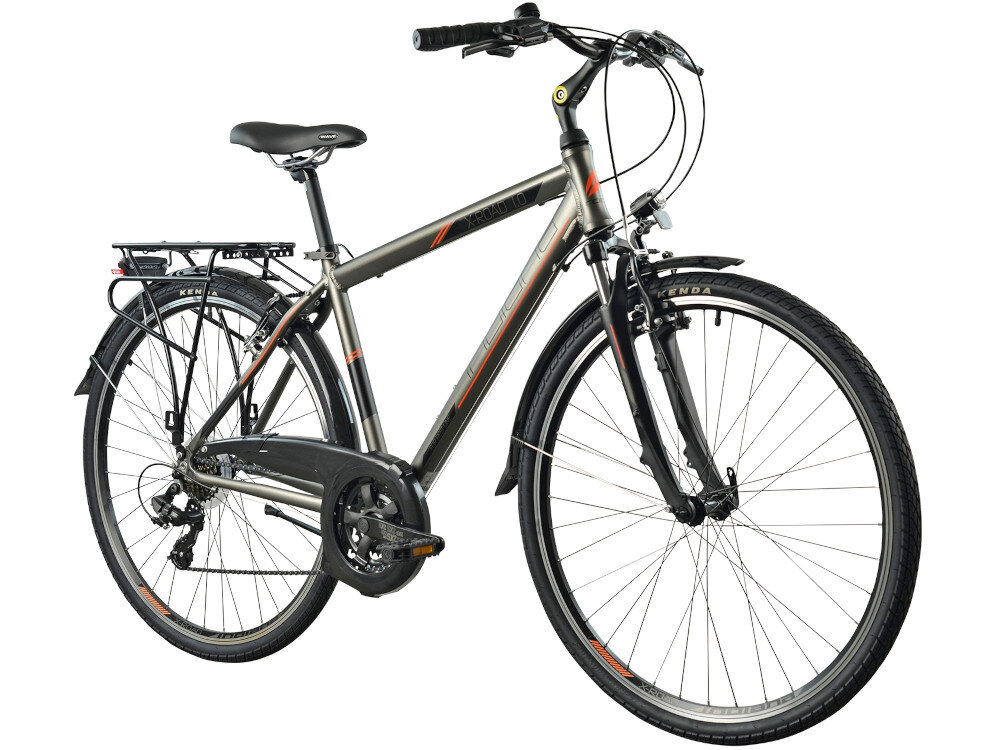 Rower trekkingowy INDIANA X-Road 1.0 M17 28 cali męski Brązowy 2024 do jazdy w miescie i poza miastem po asfalcie i po nieutwardzonych drogach trekkingowa geometria jazda w niemeczacej naturalnej wyprostowanej pozycji