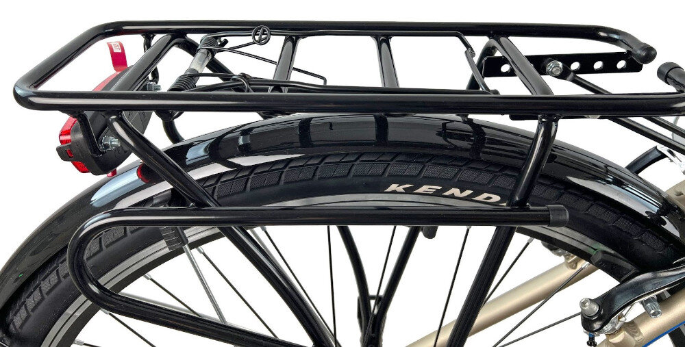 Rower trekkingowy INDIANA X-Road 1.0 M17 28 cali Amar męski Piaskowy bagaznik skladana stopka zamontowana w centralnym punkcie ciezkosci