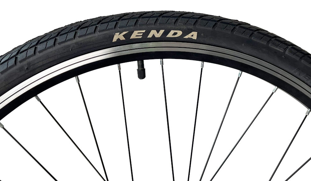 Rower trekkingowy INDIANA X-Road 1.0 M17 28 cali Amar męski Piaskowy rozmiar kola 28 cali latwe pokonywanie przeszkod szerokie opony marki KENDA dobra przyczepnosc dwusciankowe obrecze zachowanie regularnego ksztaltu kol stabilne trzymanie opony bezpieczna komfortowa jazda regularne sprawdzanie cisnienia powietrza wartosc na bocznej czesci opony