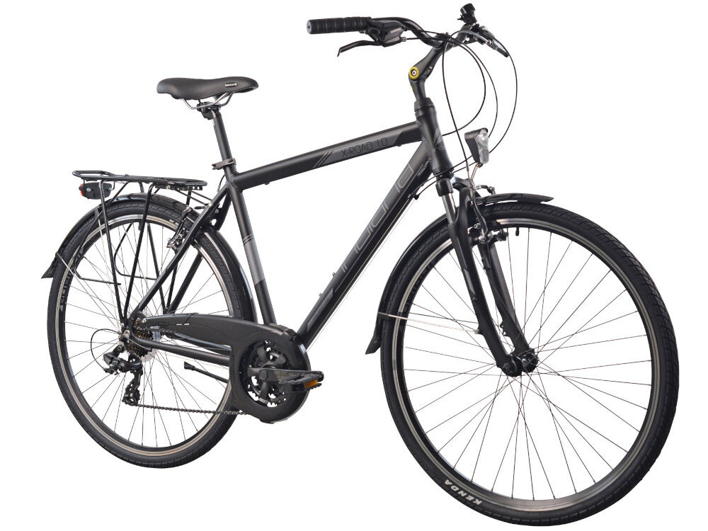 Rower trekkingowy INDIANA X-Road 1.0 M21 28 cali męski Czarny do jazdy w miescie i poza miastem dla mezczyzn komfort jazdy po asfalcie i po nieutwardzonych drogach trekkingowa geometria jazda w niemeczacej naturalnej wyprostowanej pozycji odpowiednia widoscznosc