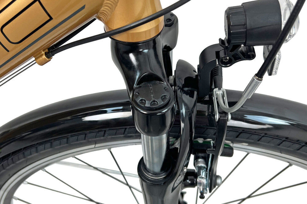 Rower trekkingowy INDIANA X-Road 1.0 D19 28 cali damski Jasnobrązowy korba AMAR SXZ 28/38/48 efektywne przenoszenie mocy przez pedaly wolnobieg SHIMANO MF-TZ500 14-28 7 Speed niezrownana solidnosc w najtrudniejszych warunkach lancuch oslona ochrona przed brudem