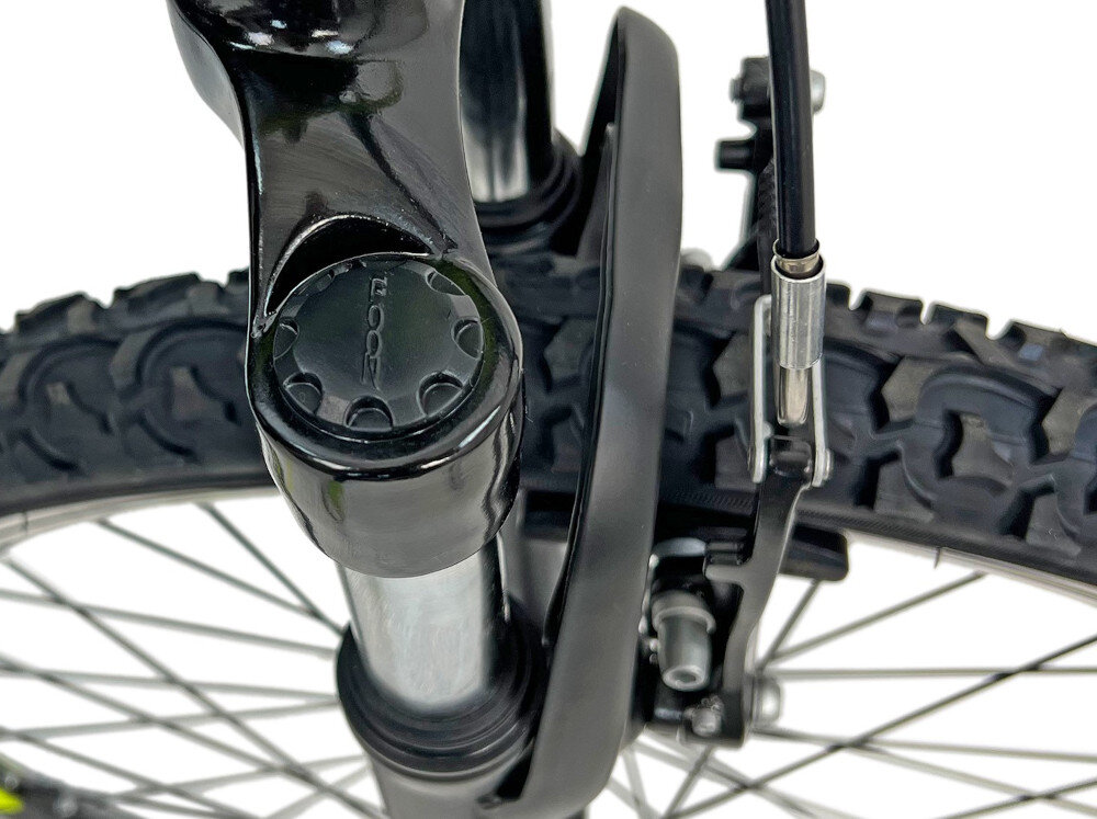 Rower młodzieżowy INDIANA X-Pluser 2.4 24 cale dla chłopca Czarno-żółty amortyzator marki ZOOM tym CH-389 24 ulatwia najezdzanie na przeszkody niweluje wstrzasy