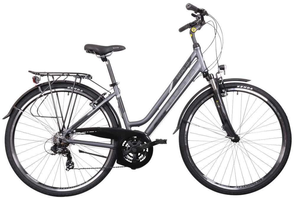Rower trekkingowy INDIANA X-Road 1.0 D17 28 cali damski Ciemnoszary rama aluminiowa 17-calowa odporna na korozje rower jest zwinny lekki latwo go podniesc wybor rozmiaru ramy Twoj wzrost mierzony w zrelaksowanej pozycji typ roweru dla osob o wzroscie od 165 do 174 cm