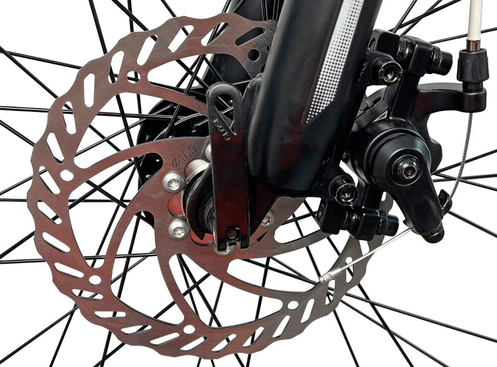 Rower górski MTB INDIANA X-Pulser 2.6 D19 26 cali damski Biało-fioletowy hamulce podstawa bezpieczenstwa hamulce tarczowe mechaniczne sprawdzaja sie w kazdych warunkach na kazdej trasie nie maja na nie wplywu deszcz i zabrudzenia odblaski lepiej widoczny bezpieczniejszy