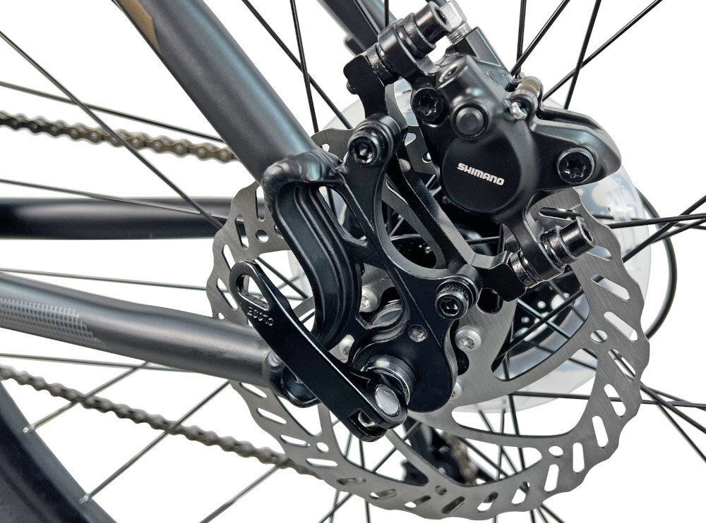Rower górski MTB INDIANA X-Pulser 3.7 M21 27.5 cala męski Czarno-brązowy podstawa bezpieczenstwa kazdego rowerzysty hamulce tarczowe hydrauliczne marki SHIMANO Altus duza sila hamowania na kazde waruki pogodowe i na kazda trase plyn hamulcowy precyzyjne okreslenie mocy hamowania odblaski lepiej widoczny na drodze