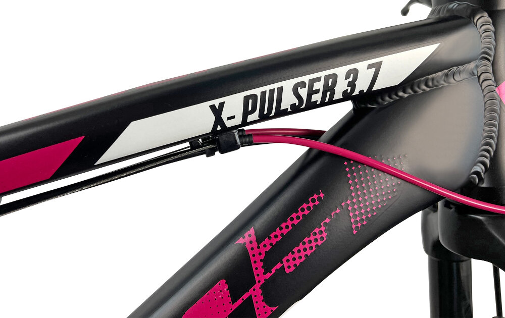 Rower górski MTB INDIANA X-Pulser 3.7 D15 27.5 cala damski Czarno-różowy rama 15-calowa aluminiowa odporna na korozje rower jest zwinny lekki latwo go podniesc wybor rozmiaru ramy Twoj wzrost mierzony w zrelaksowanej pozycji typ roweru dla osob o wzroscie od 154 do 165 cm