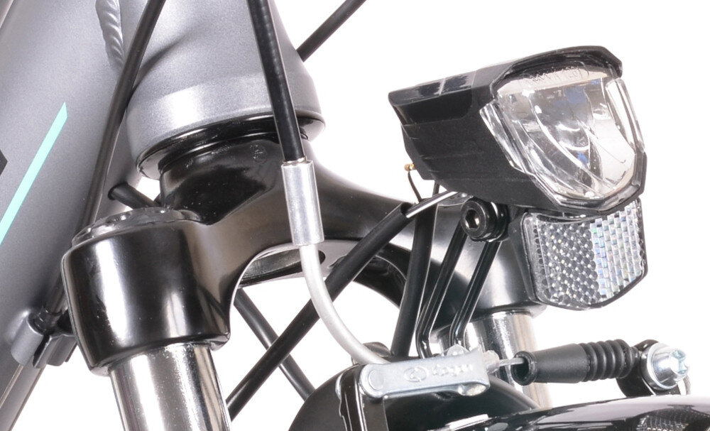 Rower trekkingowy INDIANA X-Road 3.0 D19 26 cali damski Grafitowy bezpieczestwo oswietlenie roweru przednie tylne oswietlenie LED