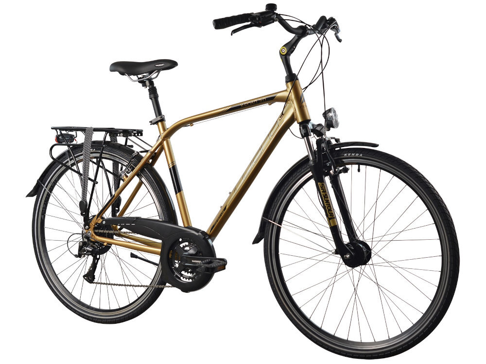 Rower trekkingowy INDIANA X-Road 3.0 M23 28 cali Apse męski Brązowo-czarny do jazdy w miescie i poza miastem po asfalcie i po nieutwardzonych drogach trekkingowa geometria jazda w niemeczacej naturalnej wyprostowanej pozycji