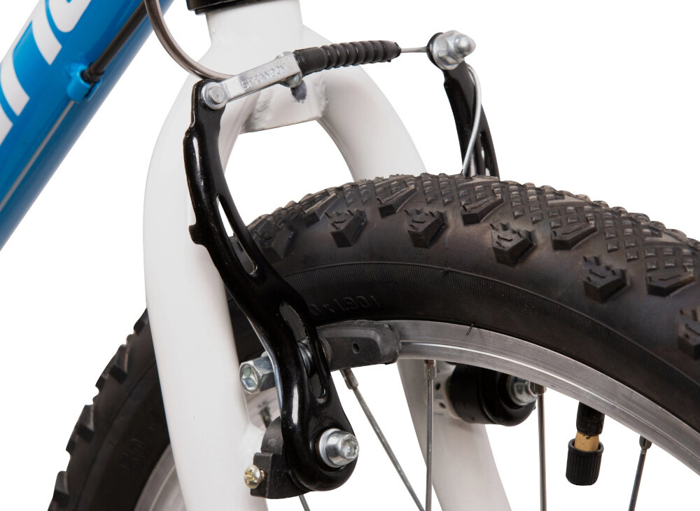 Rower dziecięcy INDIANA Figo 20 cali dla chłopca Niebieski podstawa bezpieczenstwa hamulce V-Brake lekkie duza sila hamowania na przod i na tyl odblaski na calej konstrukcji lepiej widoczne bezpieczniejsze