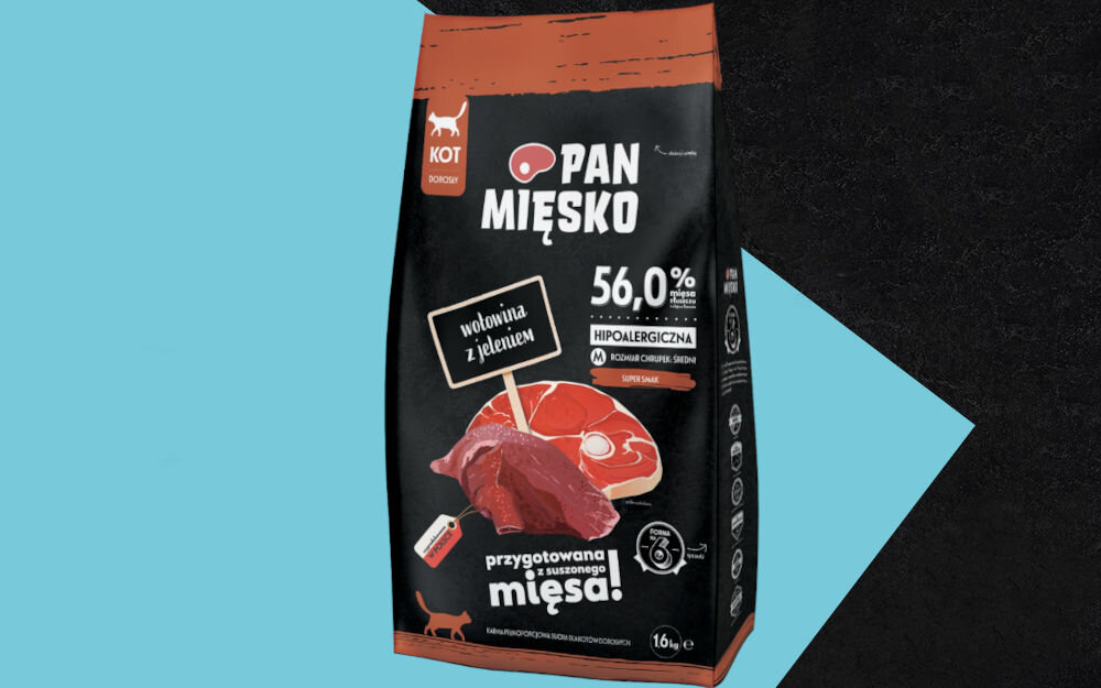 Karma dla kota PAN MIĘSKO Wołowina z jeleniem 1,6 kg naturalne składniki