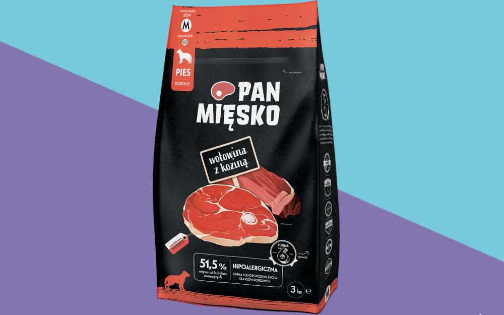 Karma dla psa PAN MIĘSKO Wołowina z koziną 3 kg dawkowanie analiza sklad