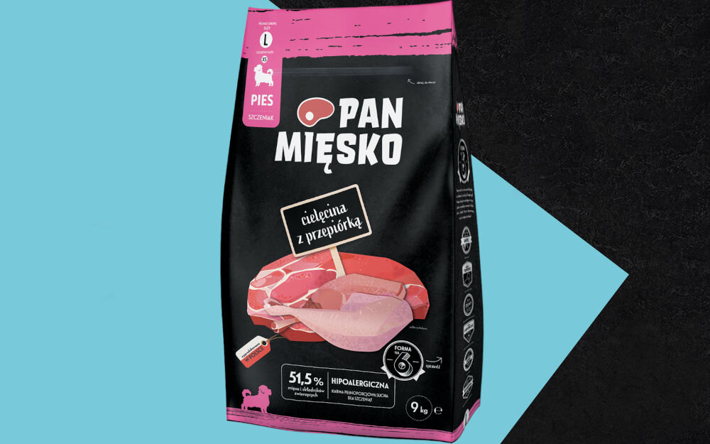 Karma dla psa PAN MIĘSKO Cielęcina z przepiórką L 9 kg naturalne składniki