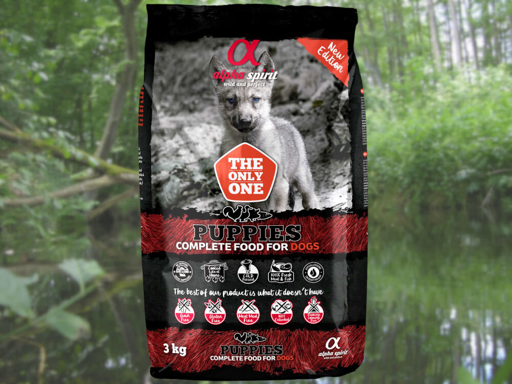Karma dla psa ALPHA SPIRIT Puppies Świeże mięso i ryby 3 kg dawkowanie analiza sklad