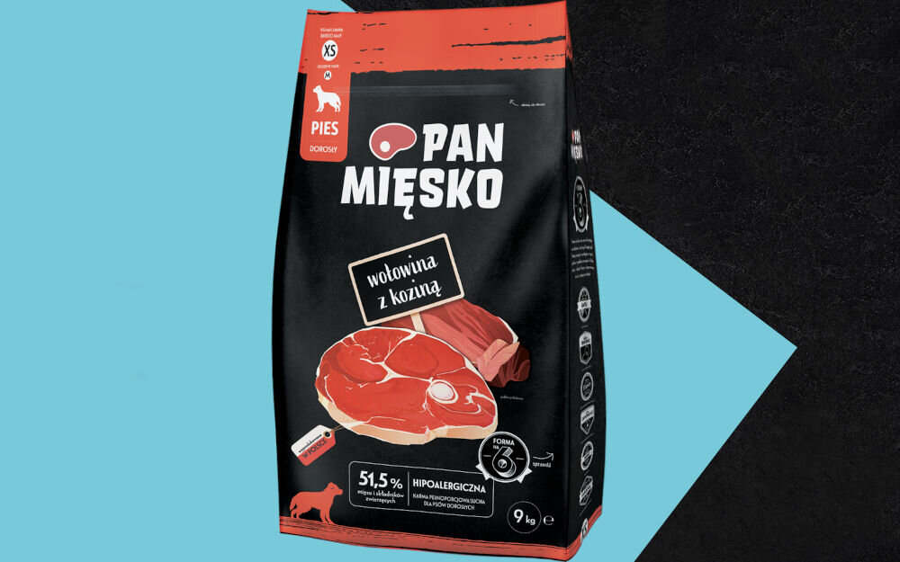 Karma dla psa PAN MIĘSKO Wołowina z koziną 9 kg naturalne składniki