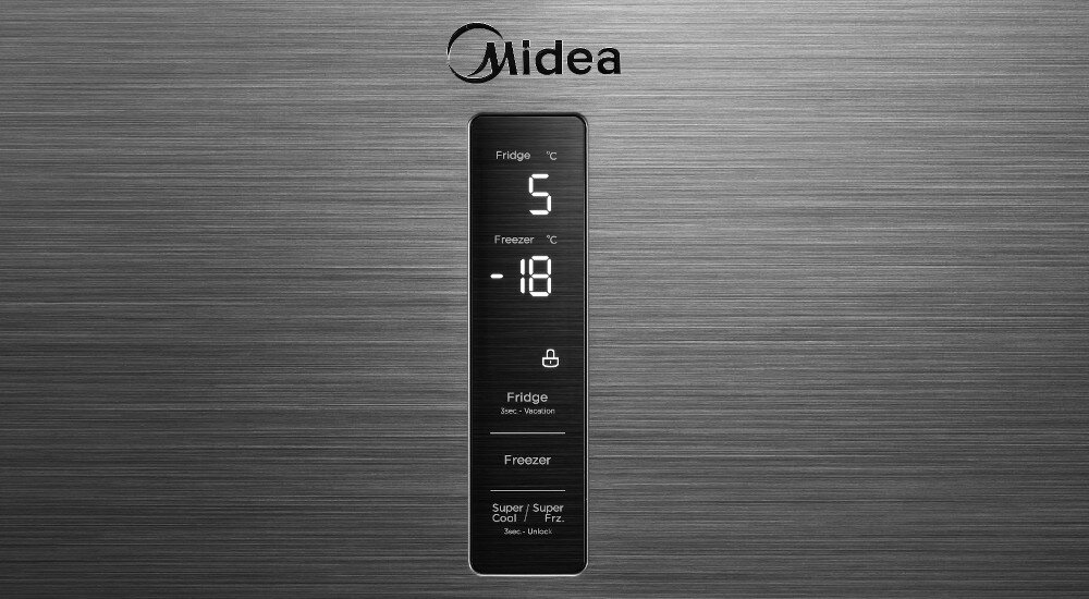 LODÓWKA MIDEA MDRB521MGA46O zewnętrzny panel sterowania ustawienia opcje temperatura