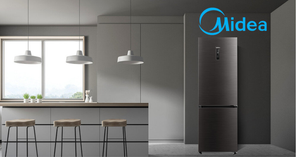 LODÓWKA MIDEA MDRB521MGA28O kolor inox 185 cm wysokość technologia No Frost Metal Cooling sterowanie panel