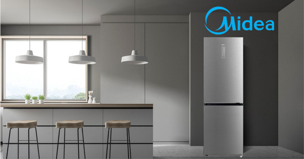 LODÓWKA MIDEA MDRB470MGC02 kolor inox 185 cm wysokość technologia No Frost sterowanie panel