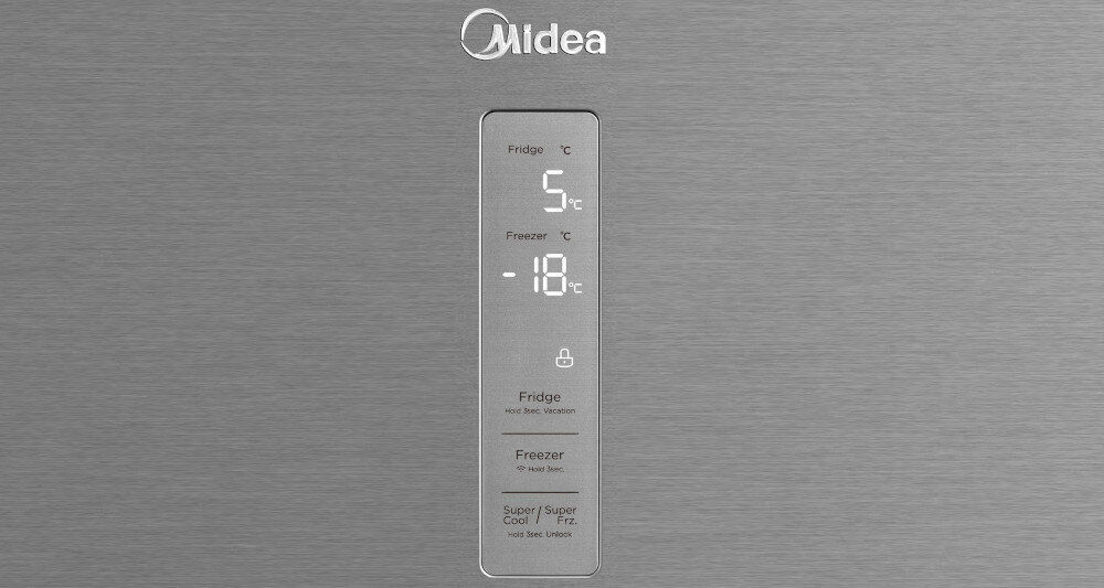 LODÓWKA MIDEA MDRB470MGC02 zewnętrzny panel sterowania ustawienia opcje temperatura