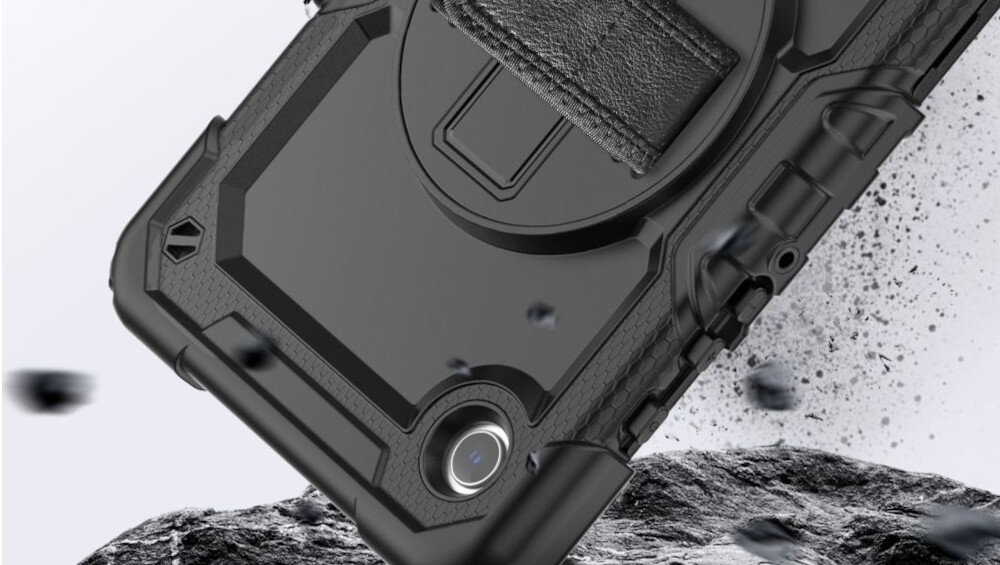 ETUI TECH-PROTECT SOLID360 GALAXY TAB tył Przemyślana budowa wbudowana szybka poliwęglanowa o twardości 4h ochrona kurz wilgoć uszczelki