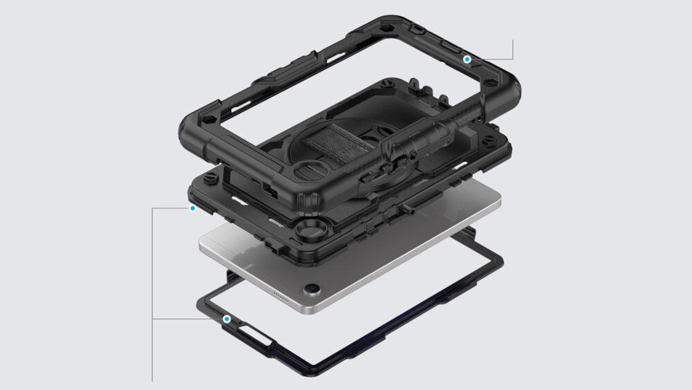 ETUI TECH-PROTECT SOLID360 GALAXY TAB budowa warstwy Komfort użytkowania dopasowanie etui do kształtu tabletu matowe wykończenie wysoka jakość materiałów