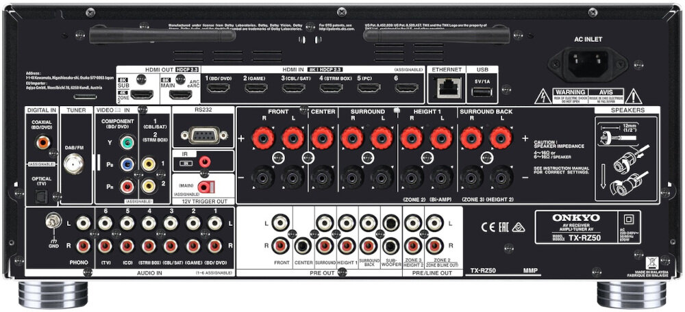 Amplituner ONKYO TX-RZ50 - DTS Play-Fi