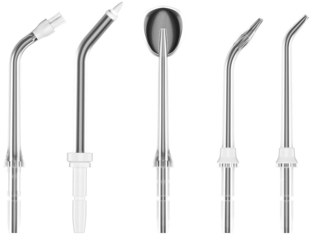 Irygator GÖTZE & JENSEN AIR910 elementy zestaw końcówka standardowa do czyszczenia przestrzeni międzyzębowych końcówka do usuwania płytki nazębnej końcówka do języka końcówka ortodontyczna końcówka do codziennej higieny dziąseł