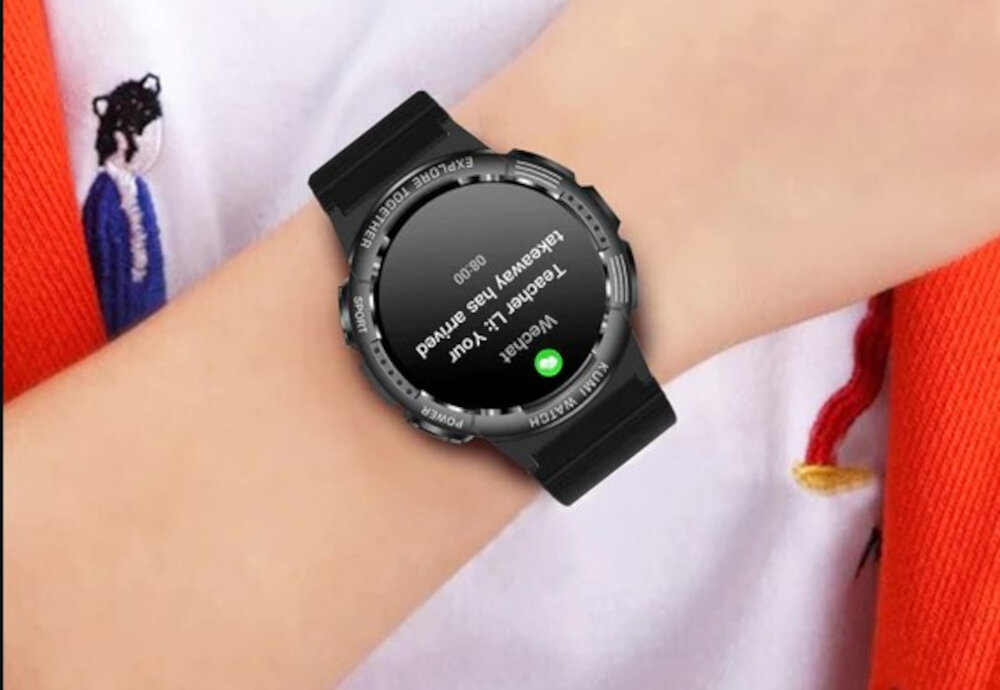Smartwatch KUMI K6 Czarny odbieranie wiadomosc sms powiadomienia w mediach spolecznosciowych odbiernie polaczen z nadgarstka