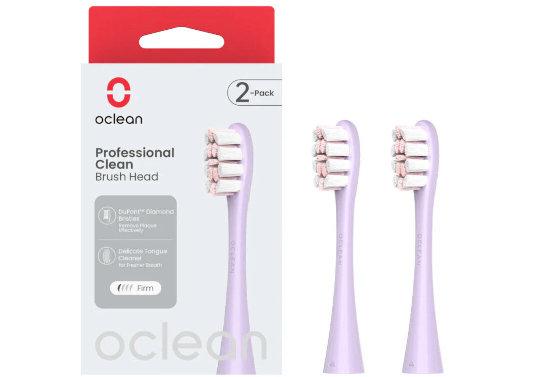 Oryginalna końcówka szczoteczki OCLEAN Professional Clean Fioletowy (2 szt.) wygląd design prezentacja wizualizacja Codzienna higiena