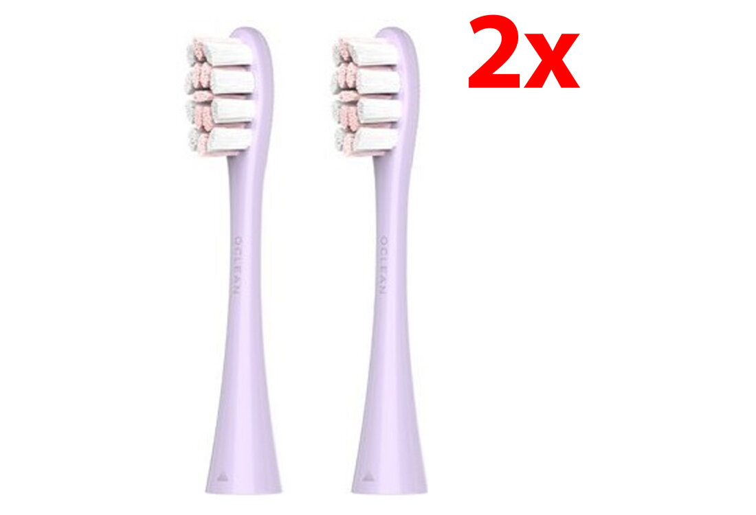 Oryginalna końcówka szczoteczki OCLEAN Professional Clean Fioletowy (2 szt.) Uniwersalne dopasowanie Wytrzymała konstrukcja włosia właściwości