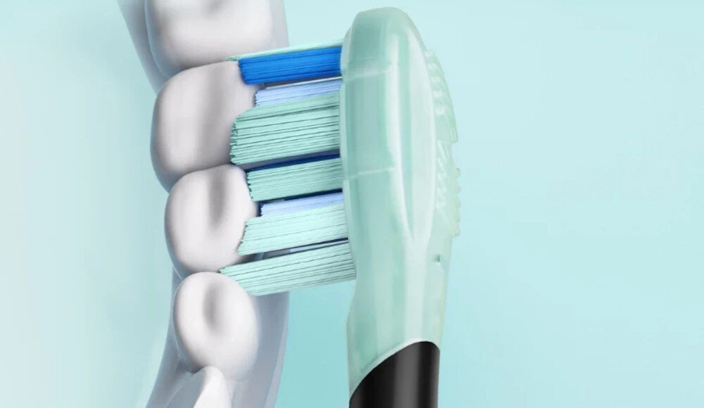 Oryginalna końcówka szczoteczki OCLEAN Ultra Gum Care Miętowy (2 szt.) (Delikatne dla dziąseł) czyszczenie przy dziąsłach Konstrukcja z kątem nachylenia 5° higiena ochrona